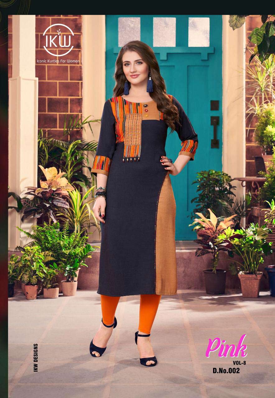 Pink Vol-8 IKW Designs Rayon Kurti Manufacturer Pink Vol-8 IKW Designs Rayon Kurti Manufacturer